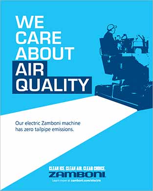 Posters to let your visitors to your building know that electric Zamboni equipment is in use.