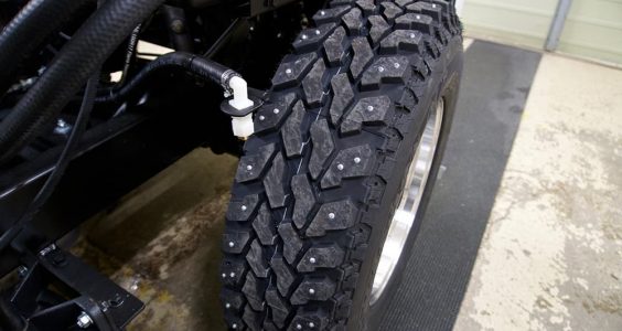 The Zamboni Tire Wash System saves time and eliminates the manual task of washing off the tires.