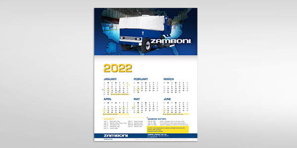 Zamboni 2022 Wall Calendar!